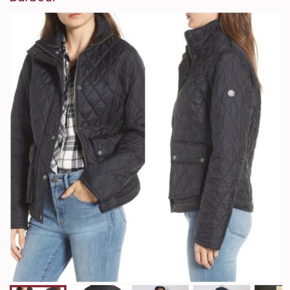 Barbour Fairway Quilted Jacket Zipper Was Broken Off No Zipper Buttons Up Only - Picture 11 of 11